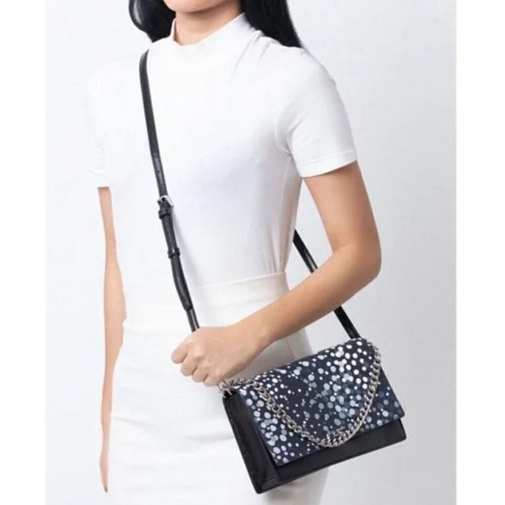 Kate Spade Cameron Soiree Dot Black/Navy Leather Convertible Crossbody Bag